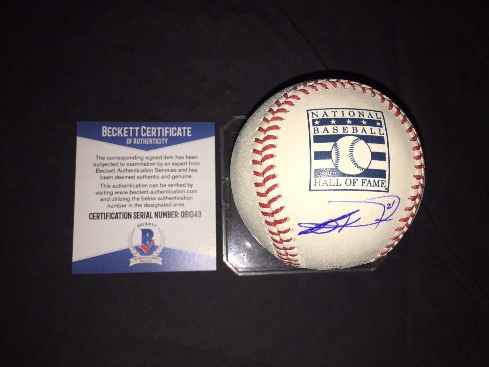 Jeff Kent Signed Official Hall Of Fame Baseball Dodgers Giants Beckett