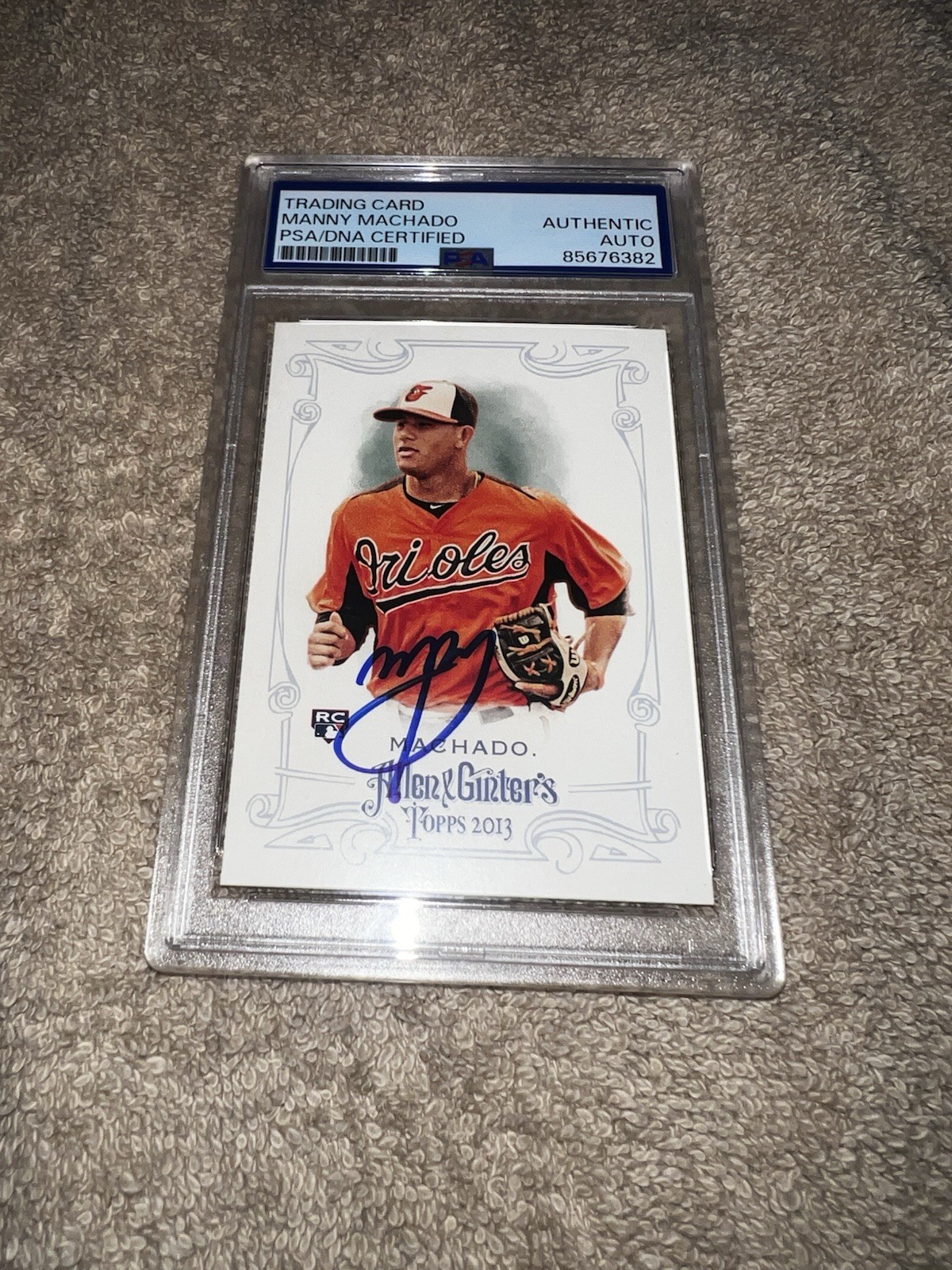 Manny Machado Signed 2013 Topps Allen & Ginter Card Rookie Card PSA/DNA