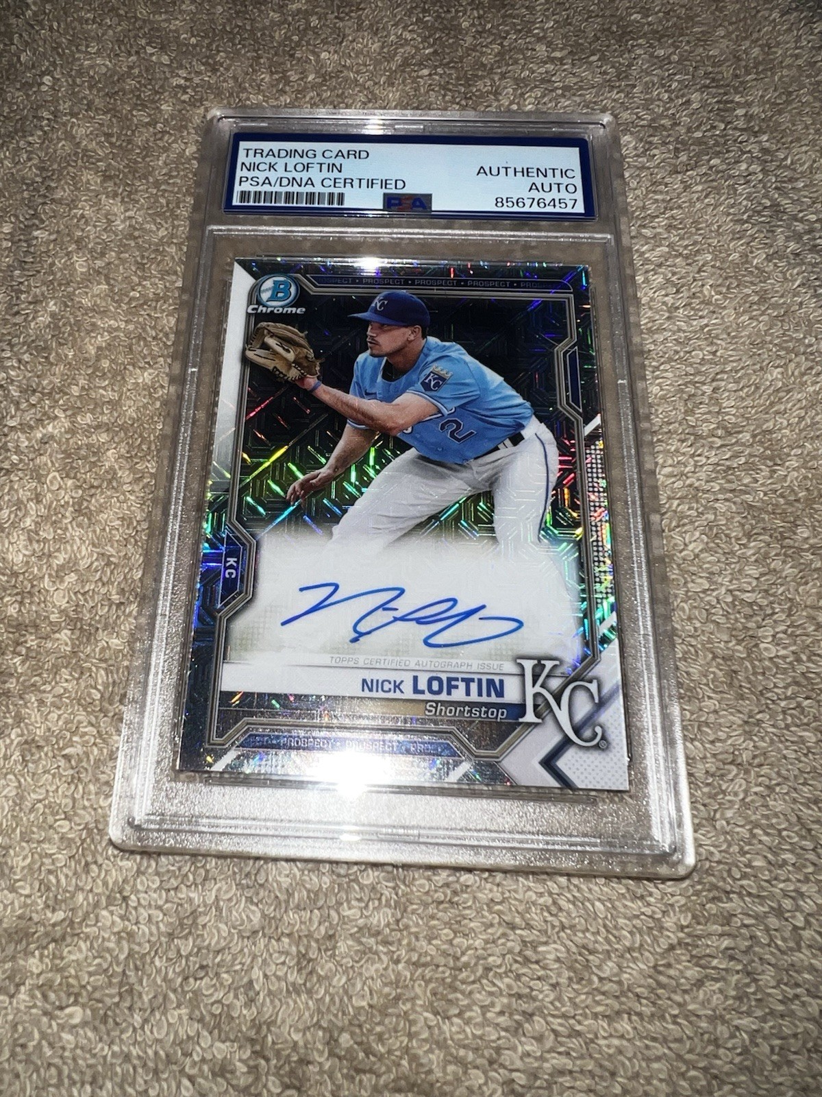 Nick Loftin Signed 2021 Topps Bowman Chrome Card Certified Auto PSA/DNA