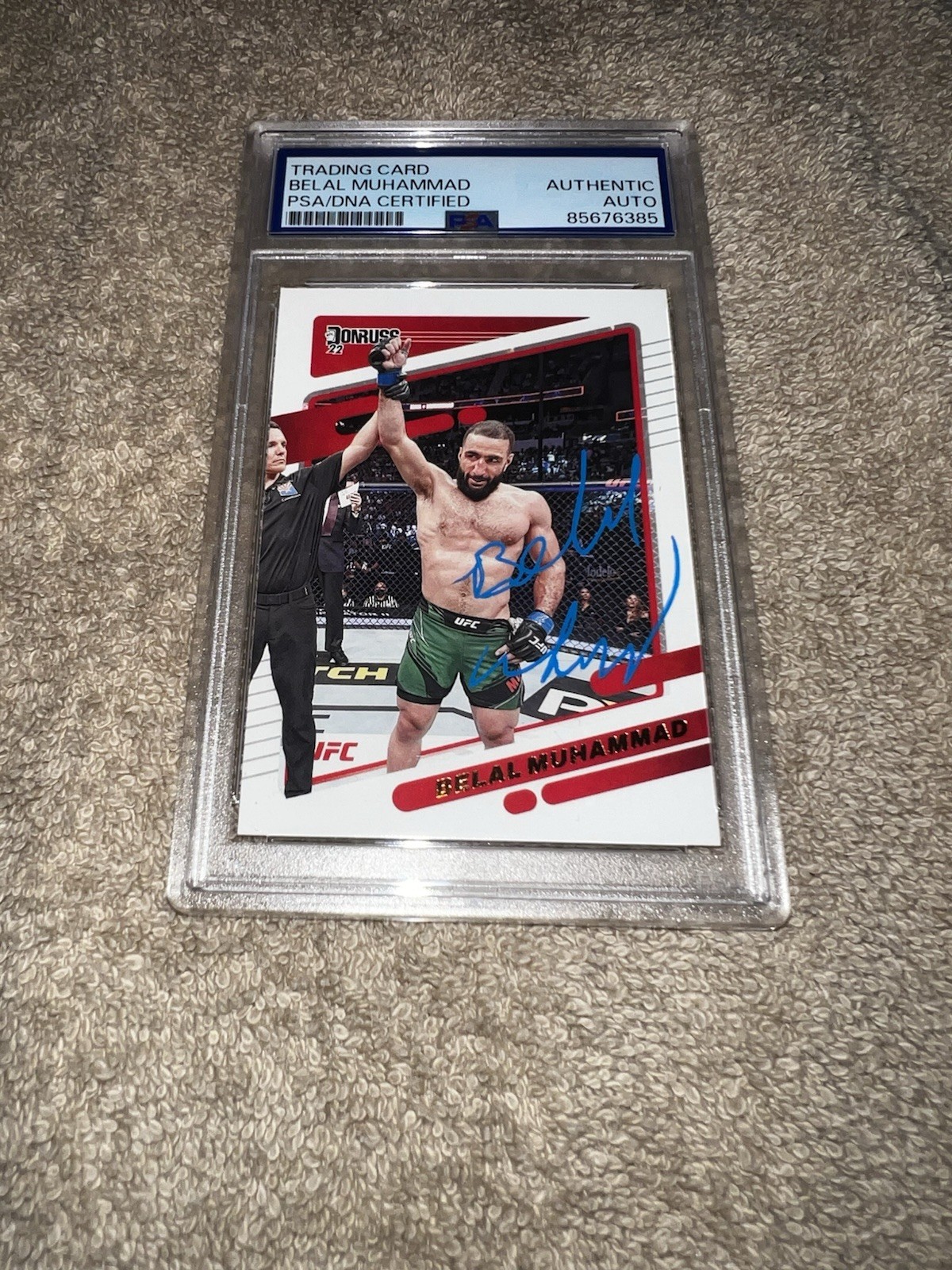 Belal Muhammad Signed Panini Donruss 2022 Trading Card Champ PSA/DNA