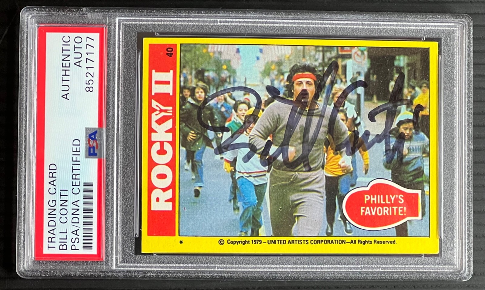 Conductor Bill Conti SIGNED Auto Autograph Rocky 2 Trading Card #40 - PSA slab