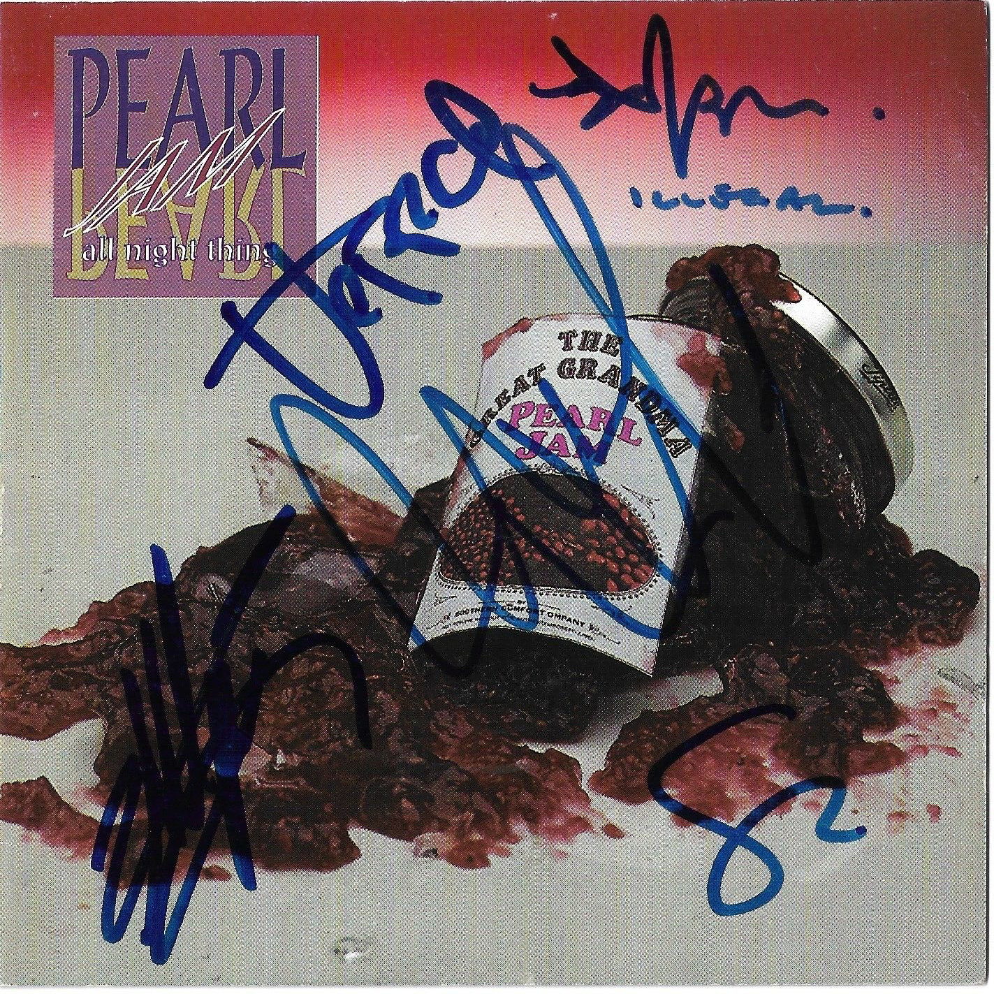 Pearl Jam SIGNED Autograph CD  Cover  Vintage Eddie Vedder Mike Stone Dave Jeff