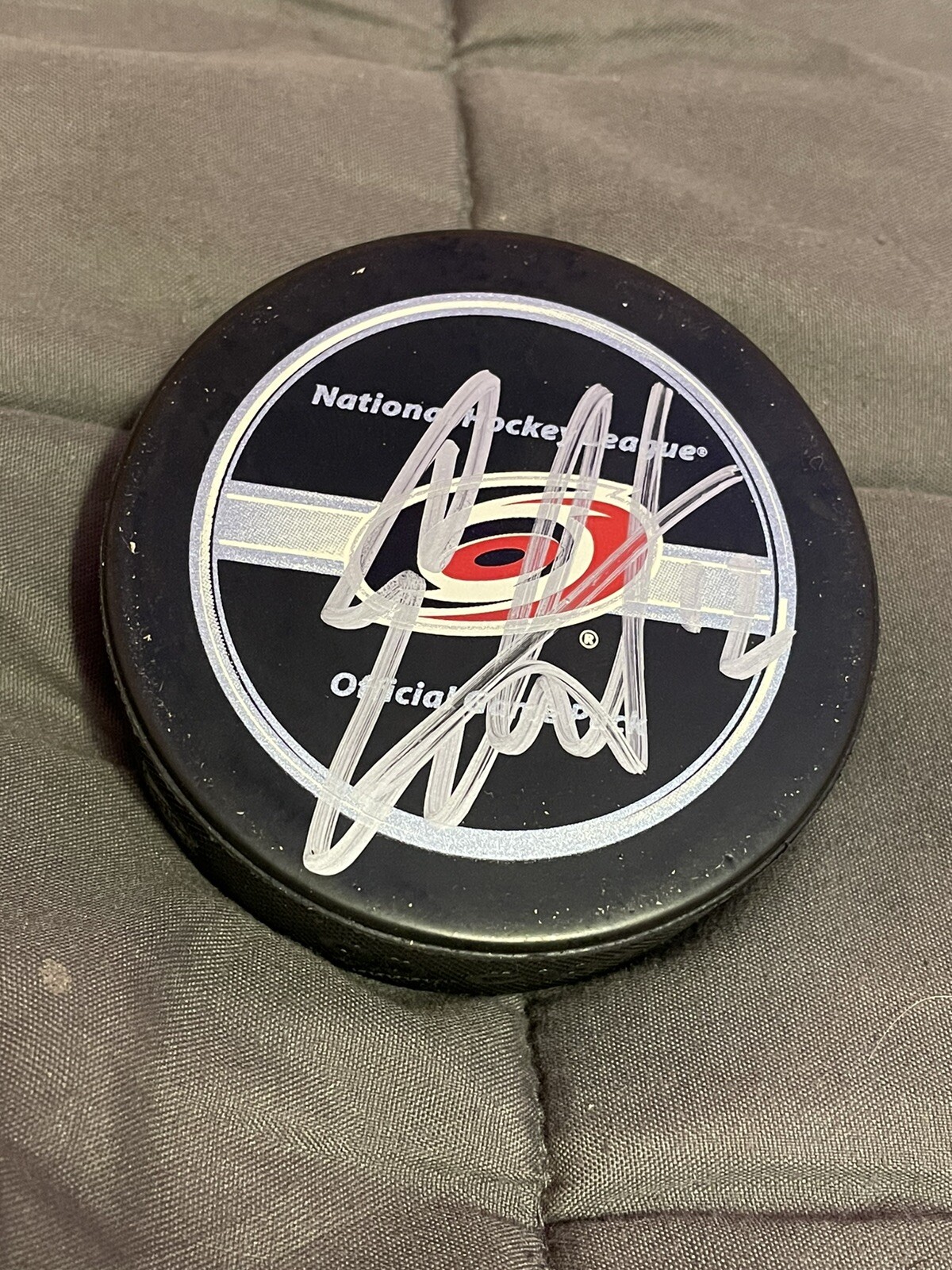 Eric Staal Signed Autographed Official NHL Game Puck Carolina Hurricanes