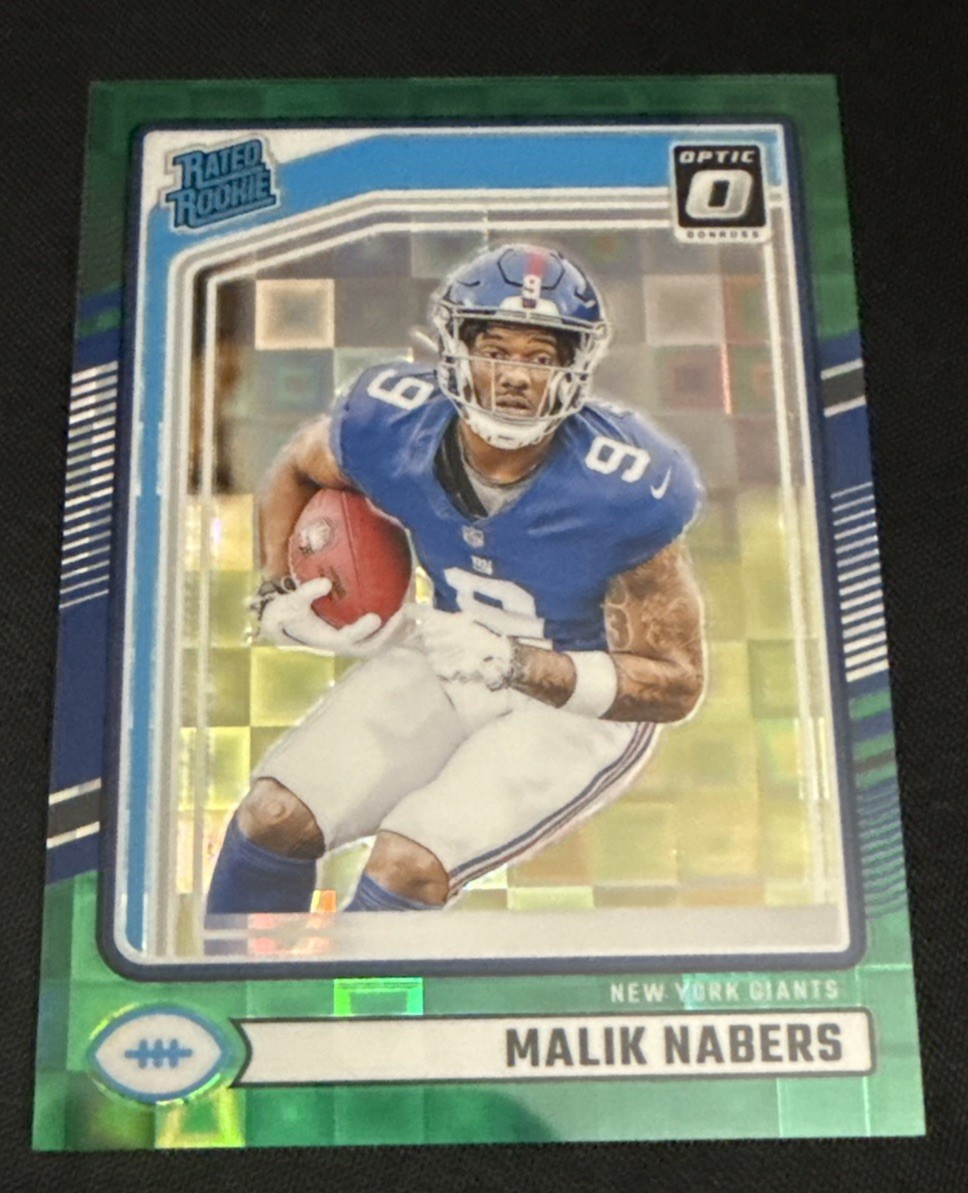 2024 Panini Donruss - Rated Rookie Malik Nabers  Optic Green Pandora Prizm /25