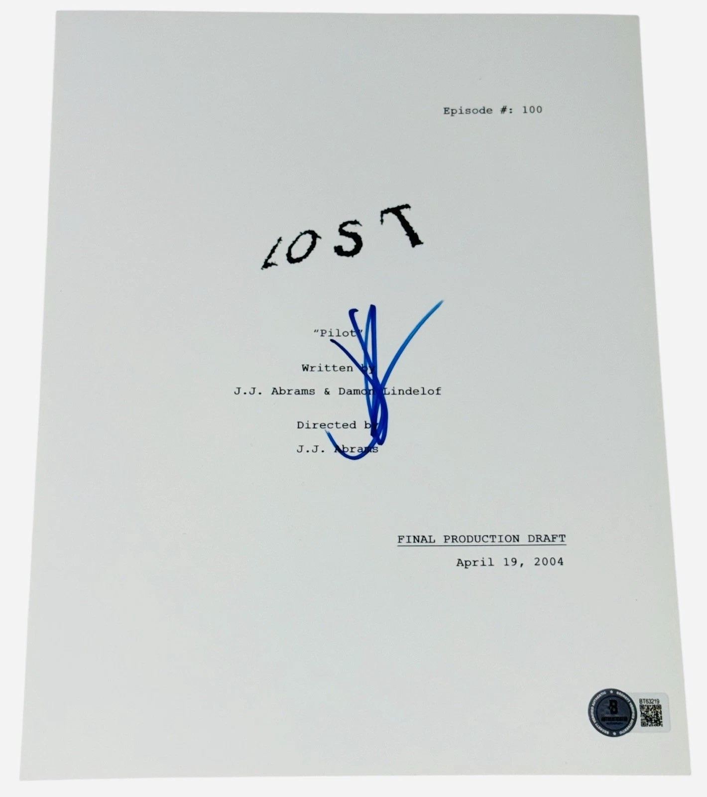 JJ Abrams Signed Autograph Lost 