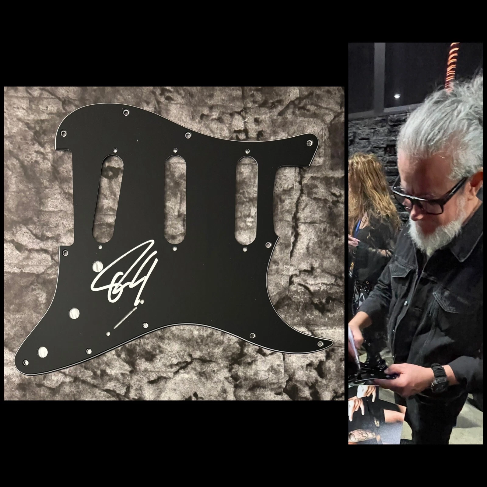 GFA  Sepultura Band Bassist  * PAULO JR. *  Signed Electric Pickguard PROOF COA