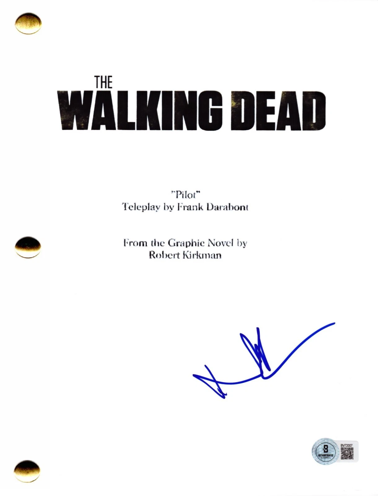 Norman Reedus Signed The Walking Dead Pilot Script Authentic Autograph Beckett
