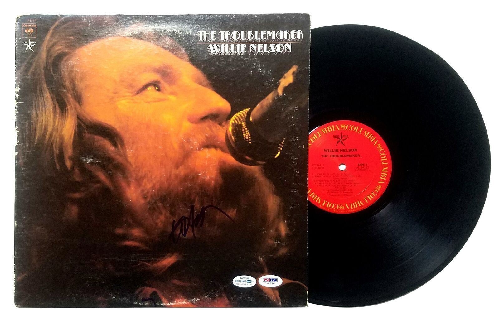 Willie Nelson Signed Autographed Record Album LP ACOA PSA