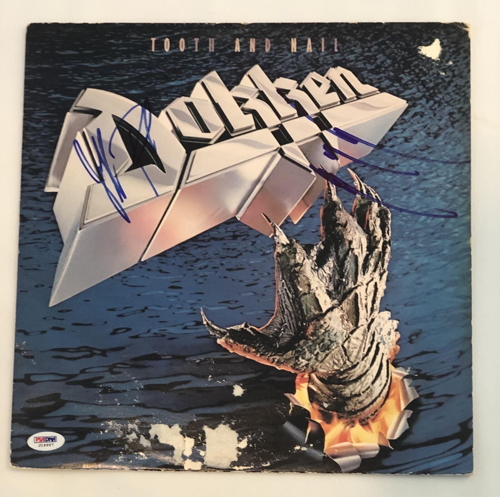 Dokken Tooth And Nail Signed Vinyl Album Lp PSA