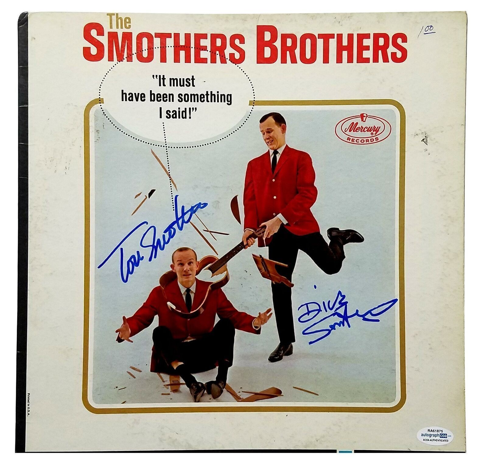 Smothers Brothers Autograph Autographed Record Album LP ACOA
