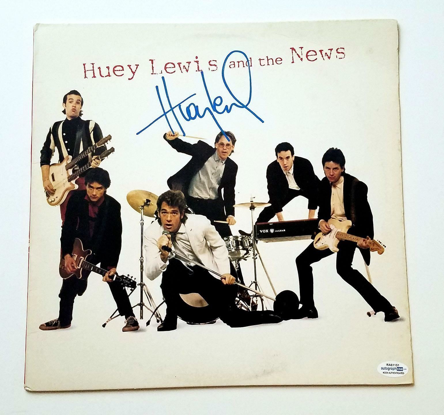 Huey Lewis & The News Signed Autographed Album Cover LP ACOA
