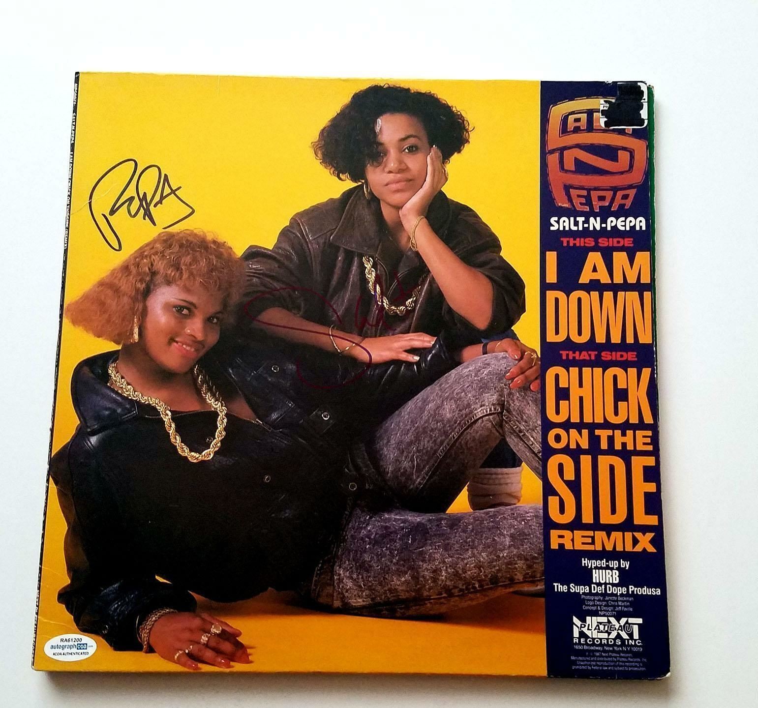 Salt-N-Pepa X2 Signed I Am Down Album LP Cover ACOA