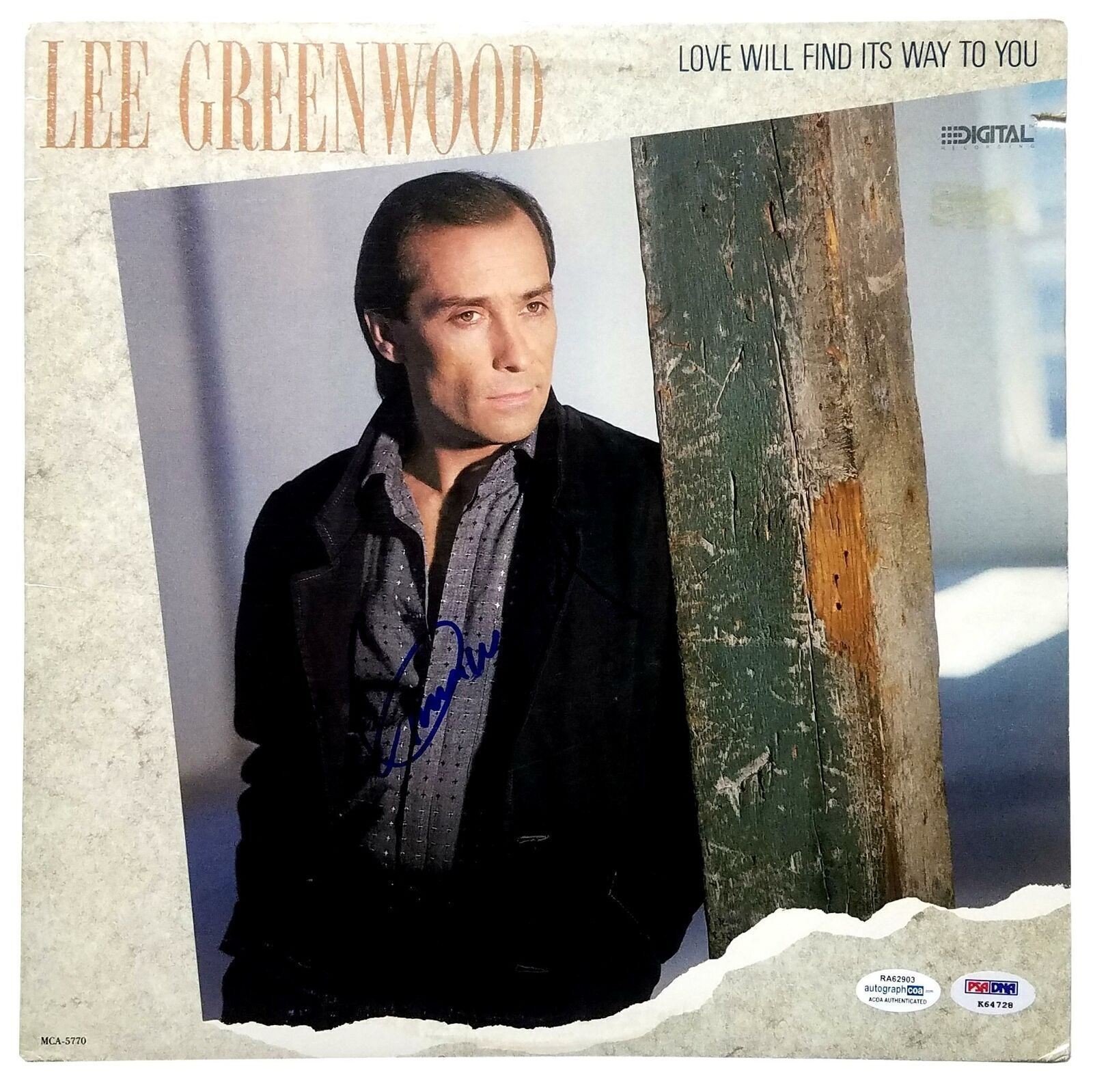 Lee Greenwood Signed Autographed Record Album LP ACOA PSA