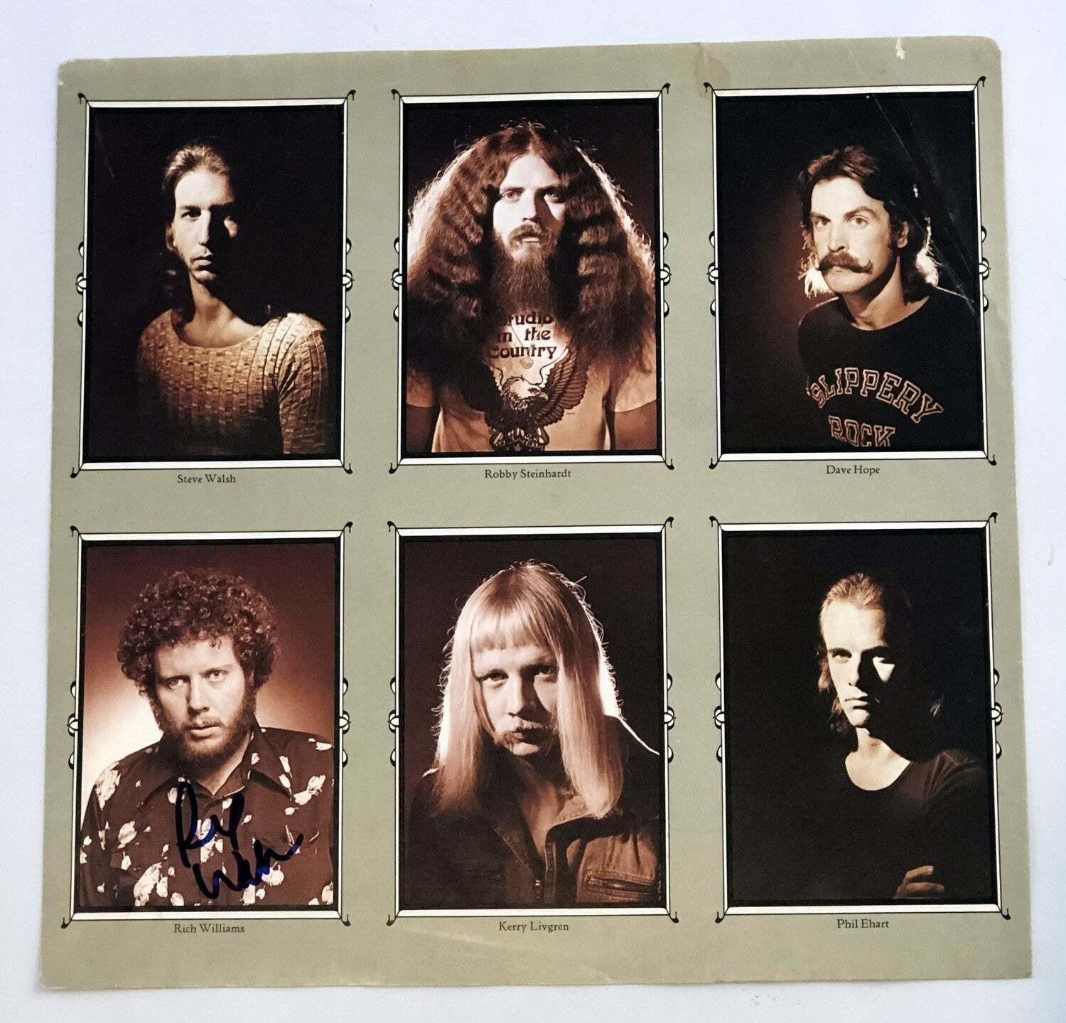 Kansas Richard Wiliams Signed Vinyl Album Lp Insert