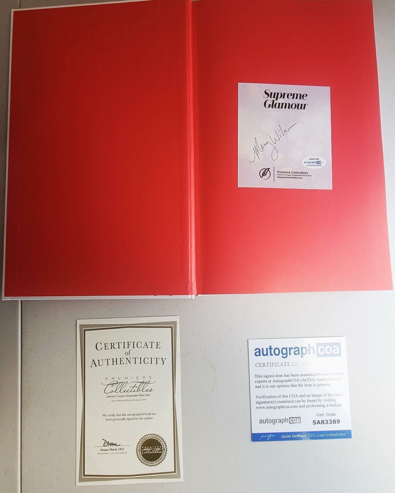 Mary Wilson Supreme Glamour Signed Autographed Book ACOA