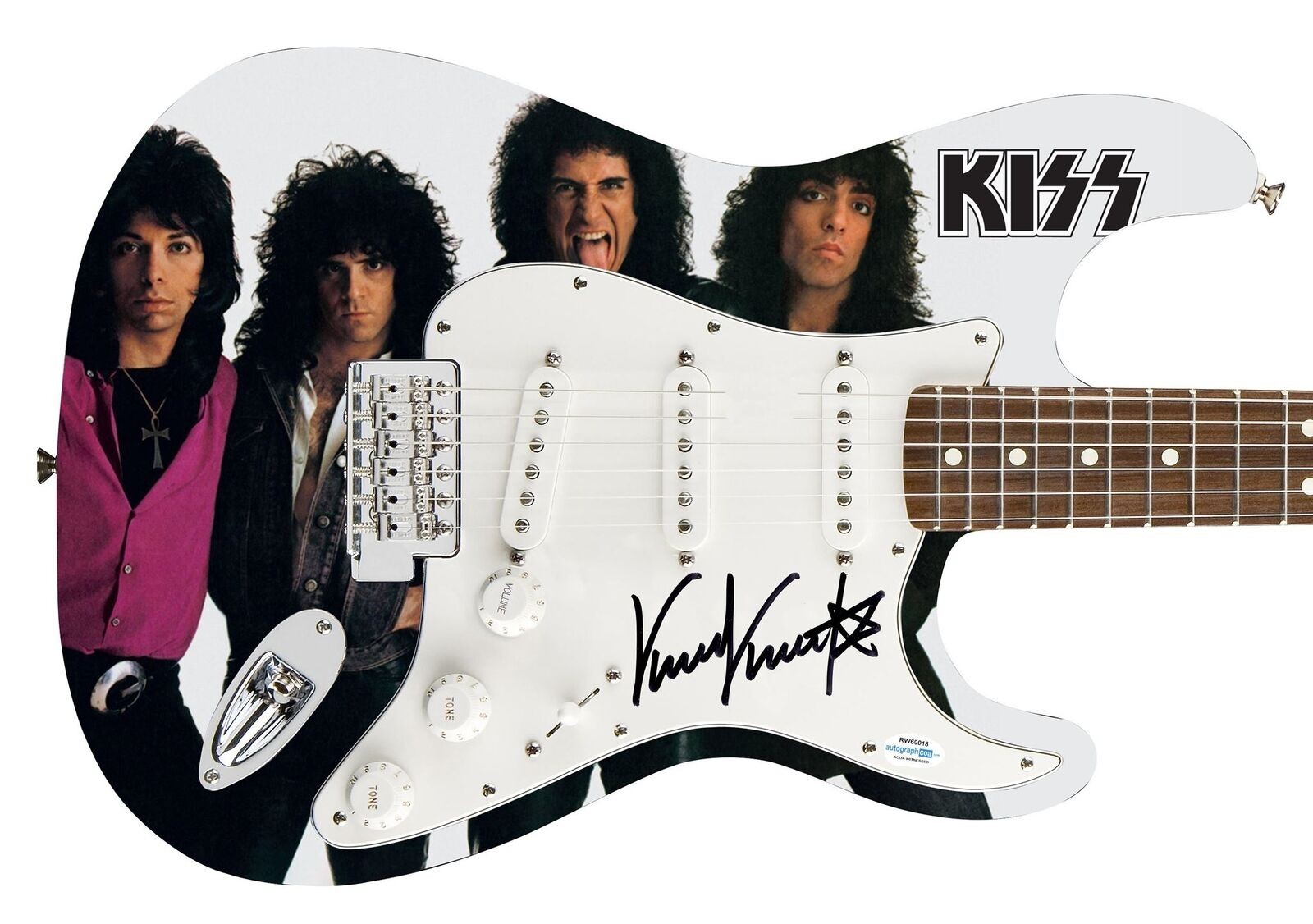 KISS Vinnie Vincent Signed Autographed Photo Graphics Guitar ACOA Witness ITP