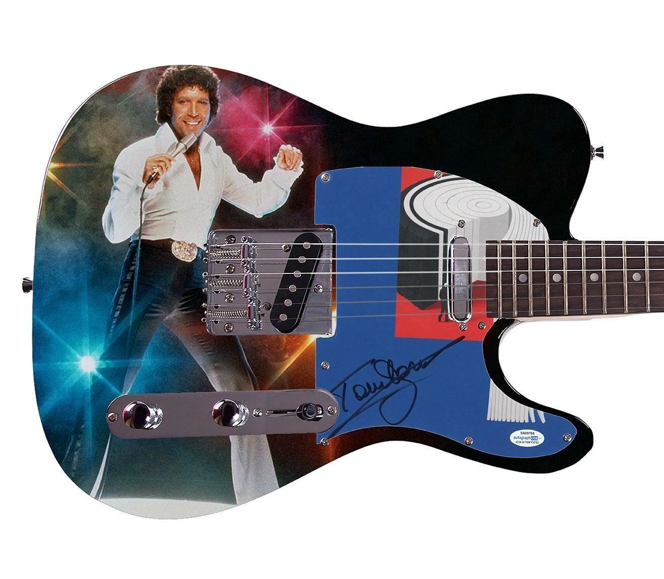 Tom Jones Signed Autographed Custom Photo Graphics Guitar ACOA ACOA