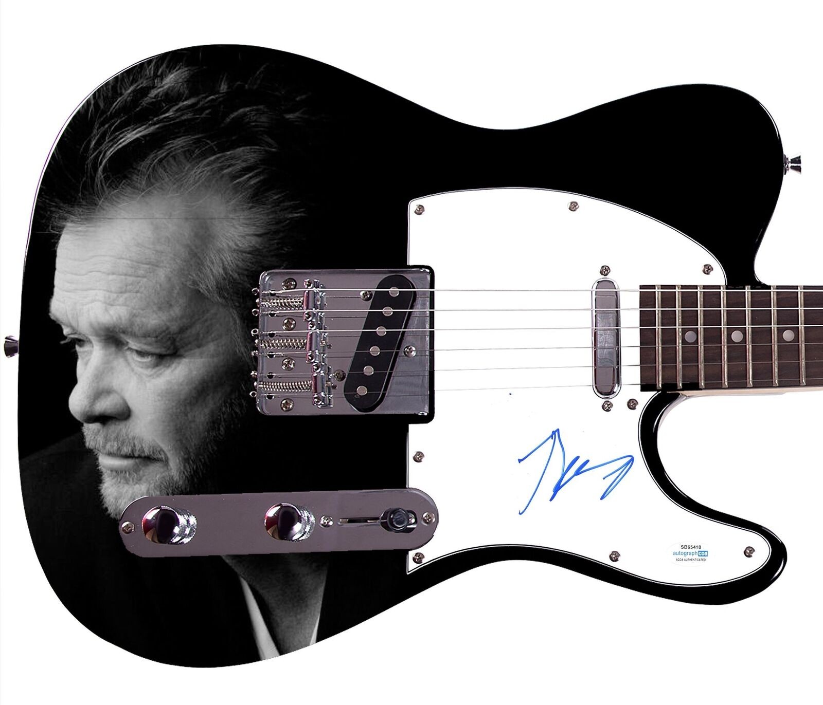 John Cougar Mellencamp Signed 1/1 Custom Graphics Guitar ACOA