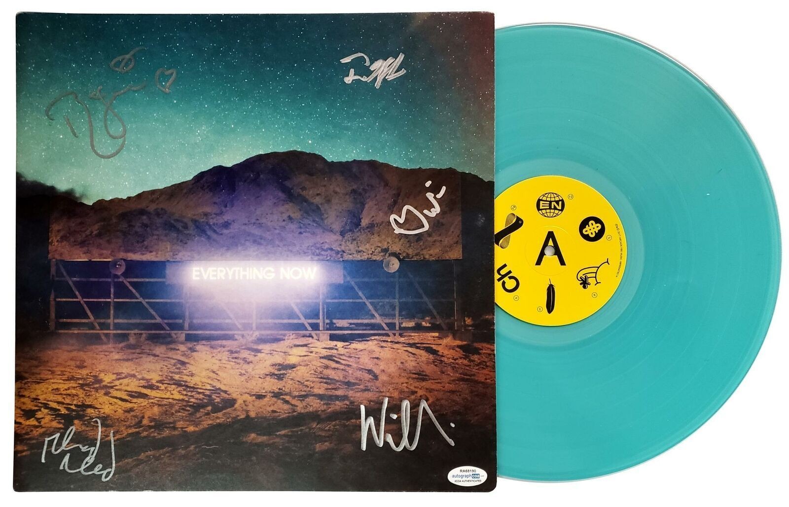 Arcade Fire Signed Autographed Everything Now Record Album LP ACOA