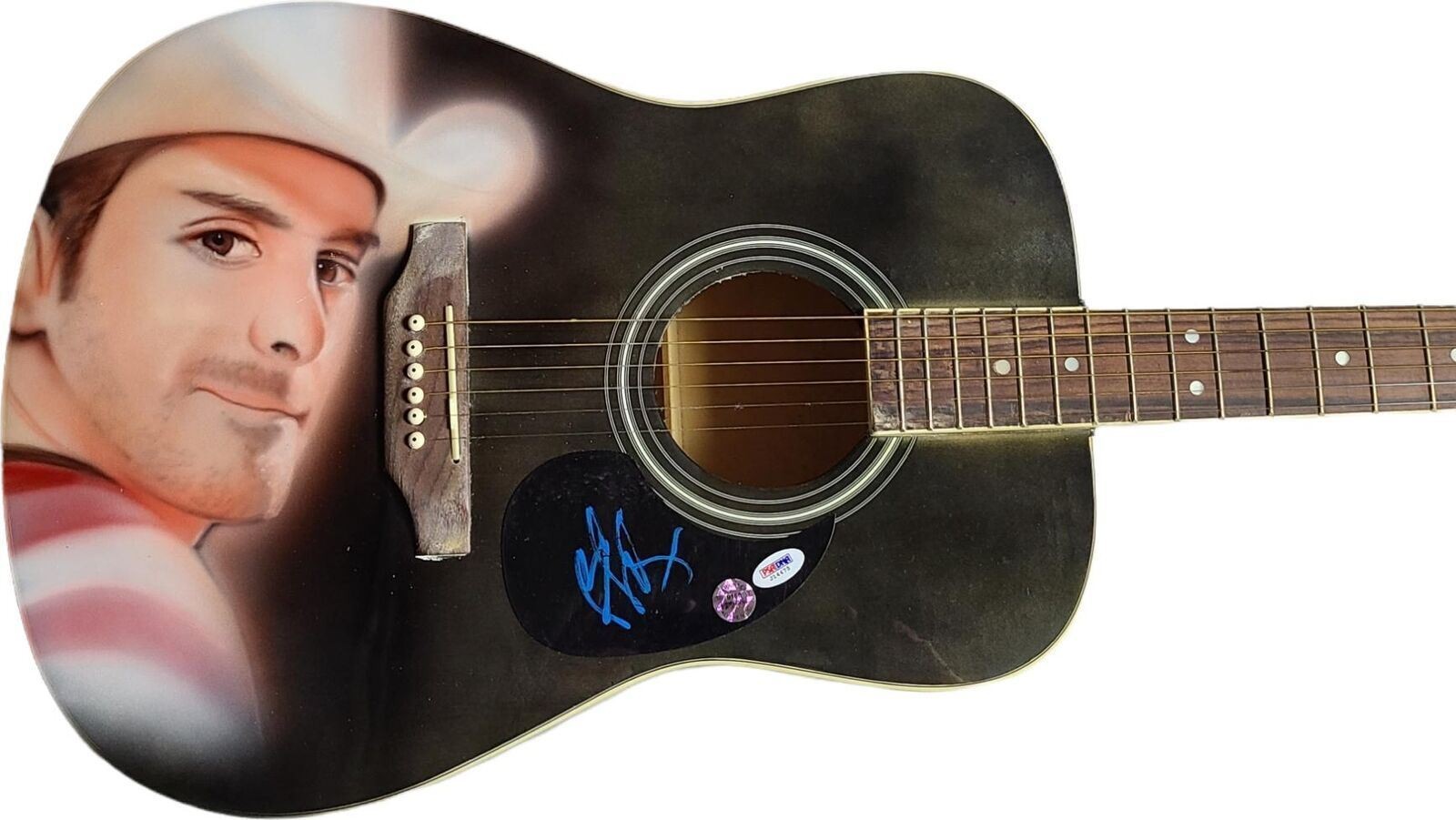 Brad Paisley Signed Airbrushed  Acoustic Painting Guitar UACC AFTAL PSA