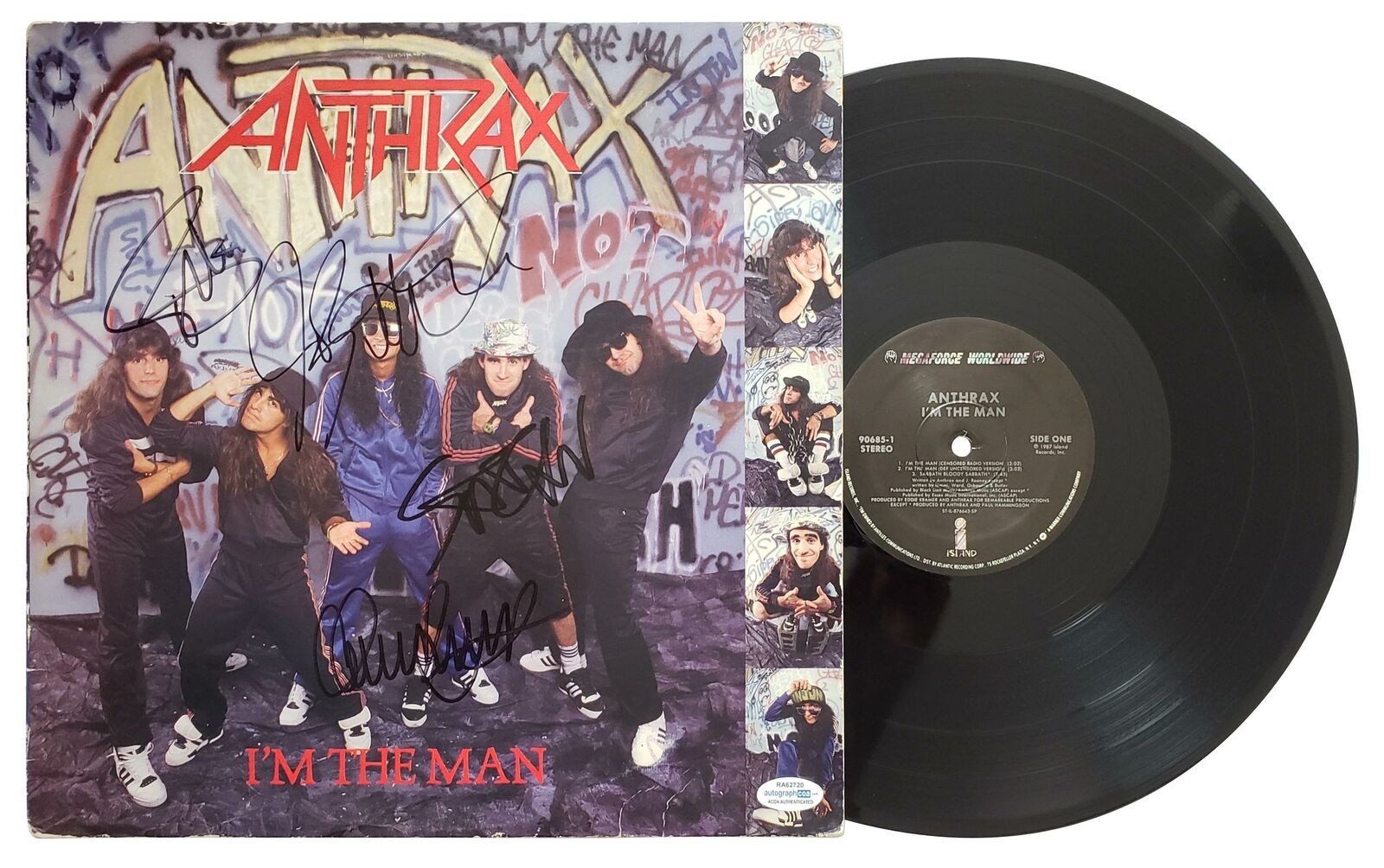 Anthrax Signed Autographed  I'm The Man Album Record LP ACOA