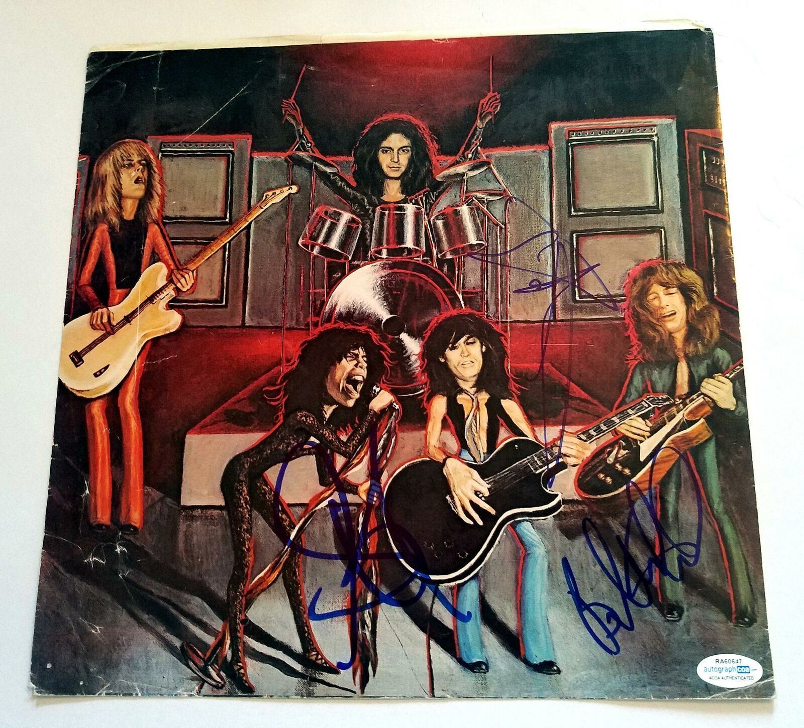 AEROSMITH AUTOGRAPHED SIGNED RECORD ALBUM LP ACOA COLLECTIBLE MEMORABILIA