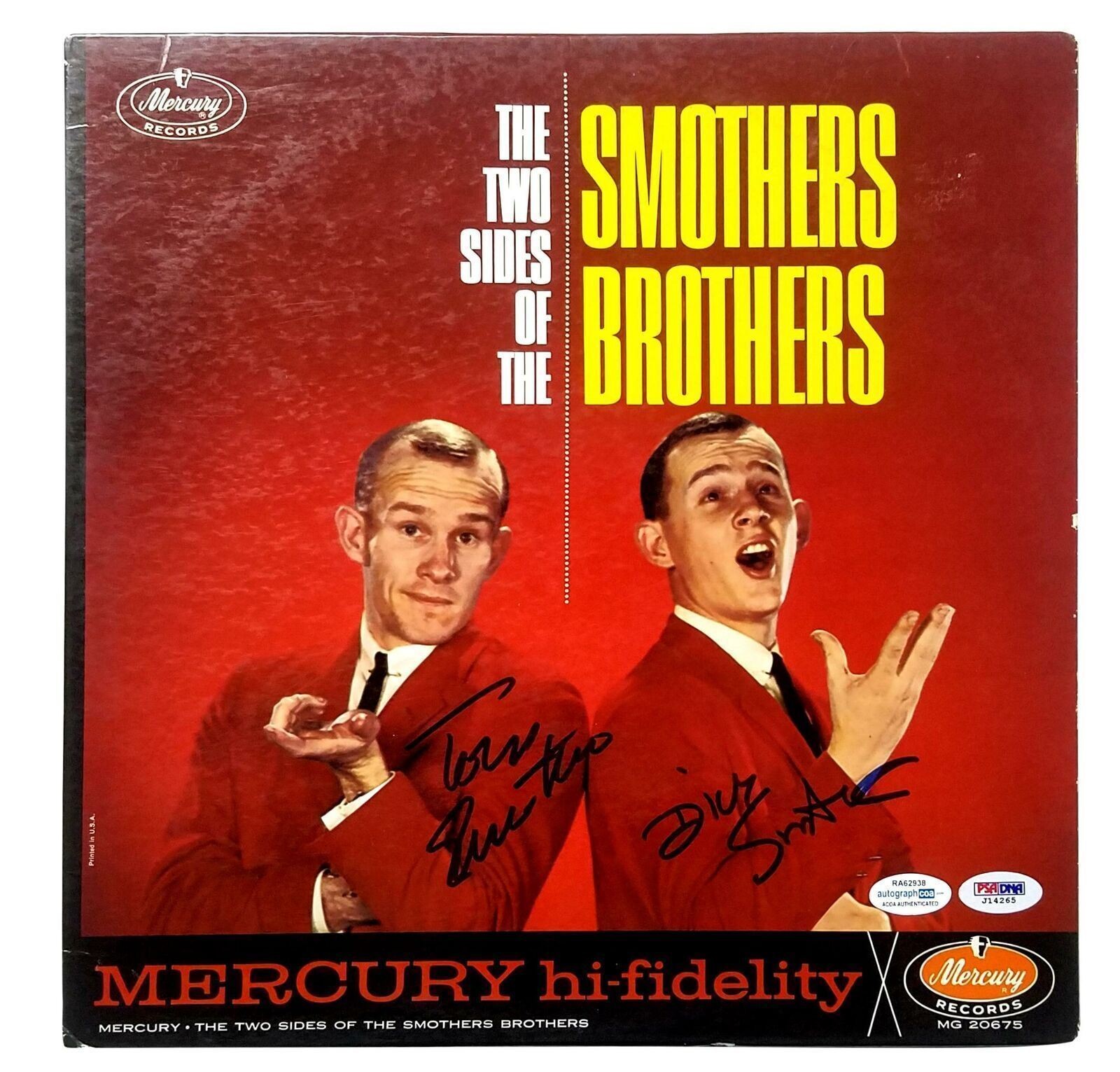 Smothers Signed Autographed Record Album LP ACOA PSA