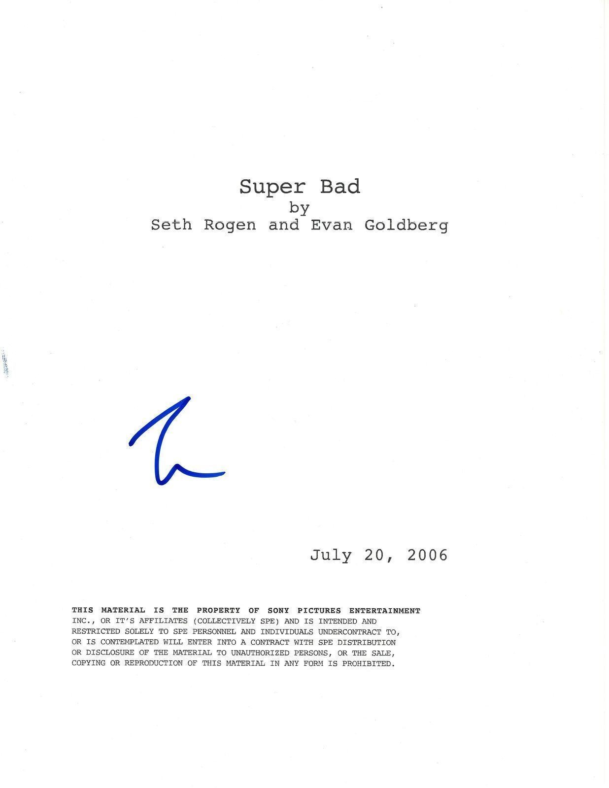 Jonah Hill Signed Autographed Super Bad Script by Seth Rogen Evan Goldberg