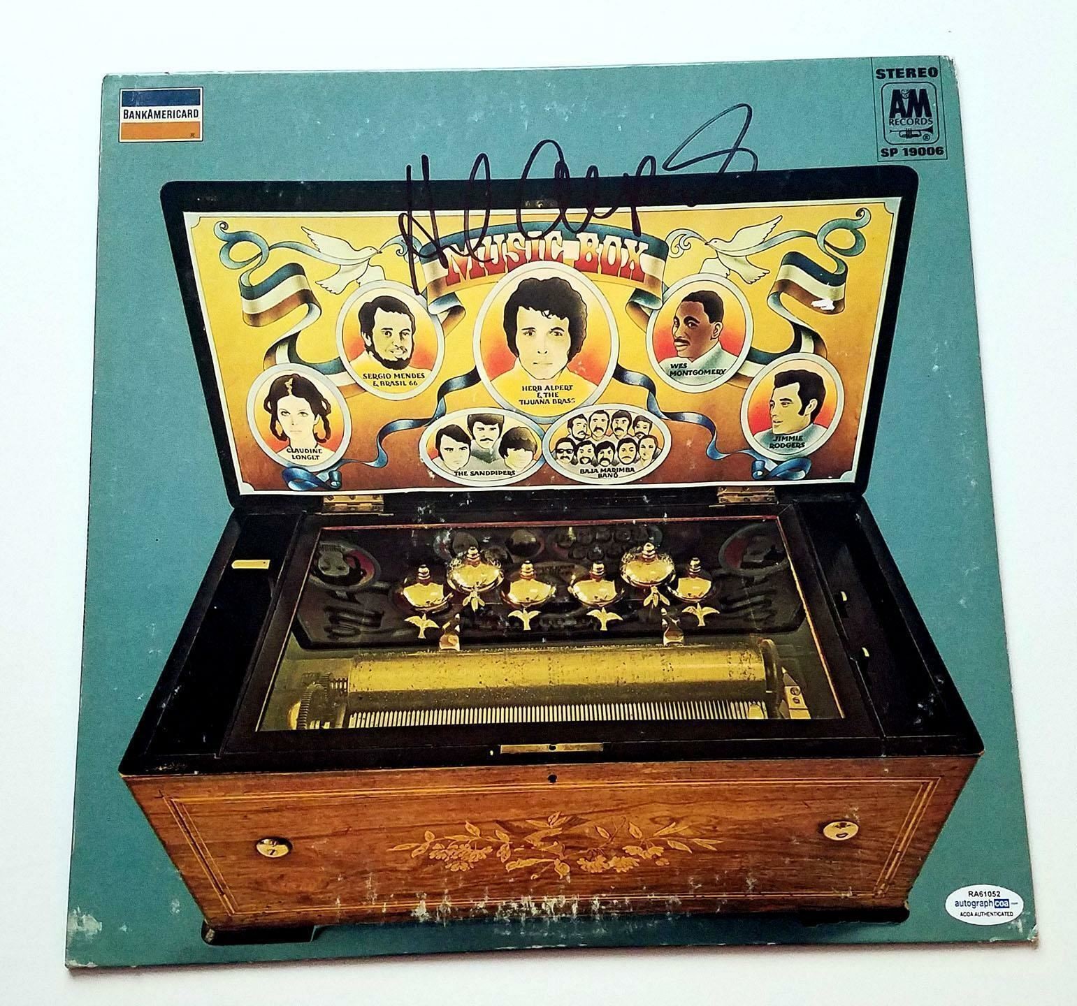 Herb Alpert Signed Autographed Music Box Album Cover LP ACOA