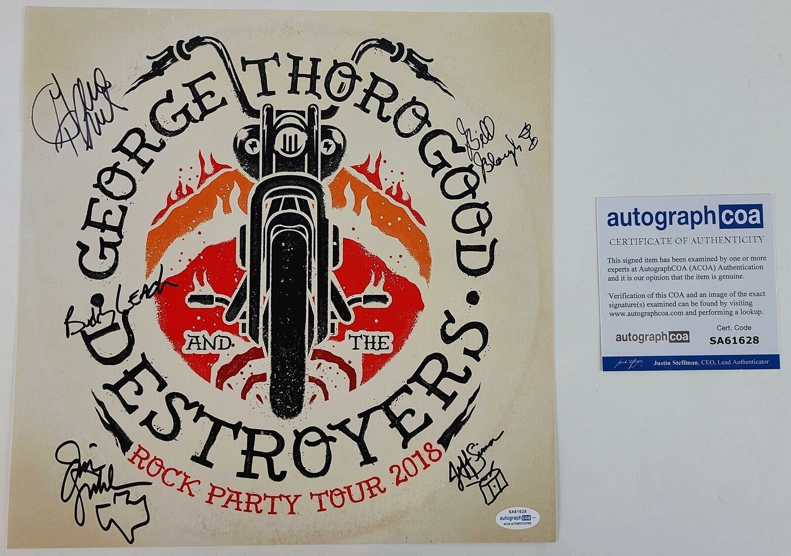George Thorogood & The Destroyers Signed Album Cover Poster Flat ACOA