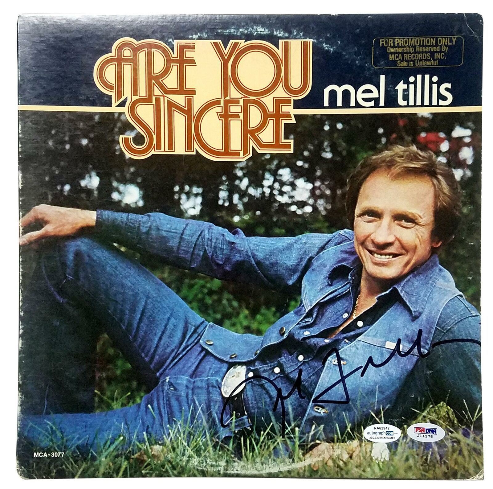 Mel Tillis Signed Autographed Album Record LP ACOA