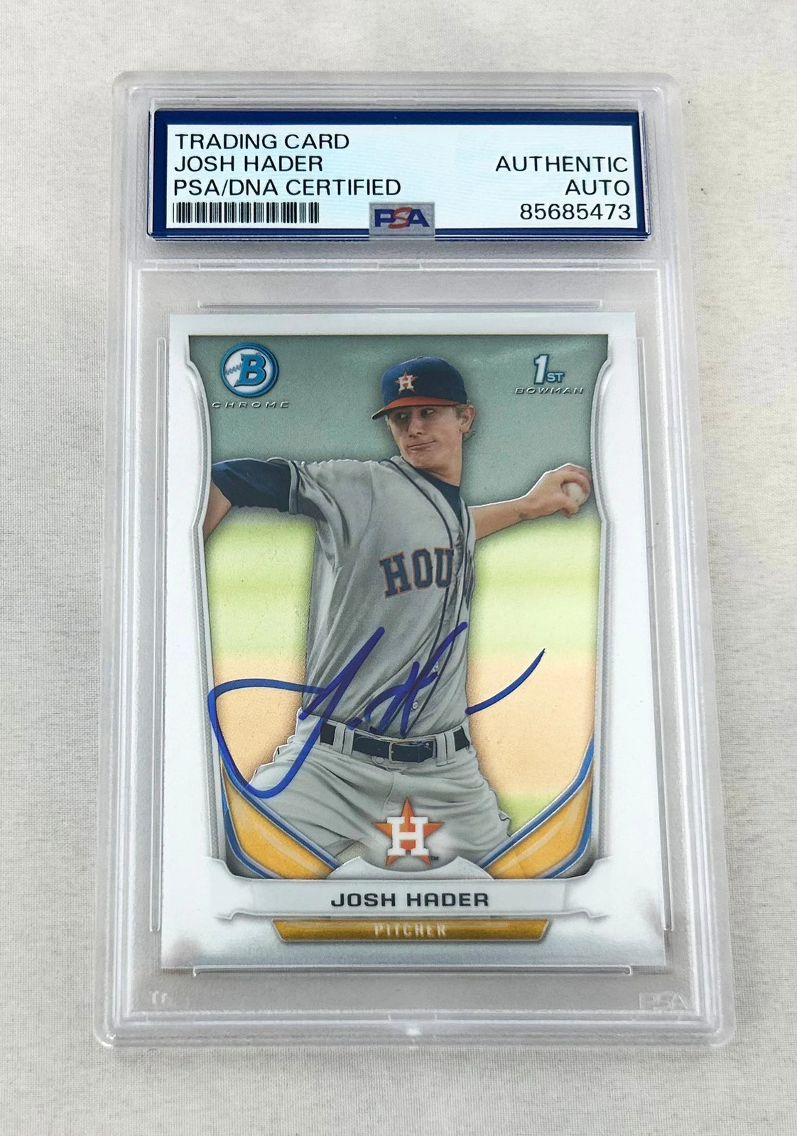 Josh Hader Signed Rookie Card 2014 Bowman 1st #BCP69 PSA/DNA COA