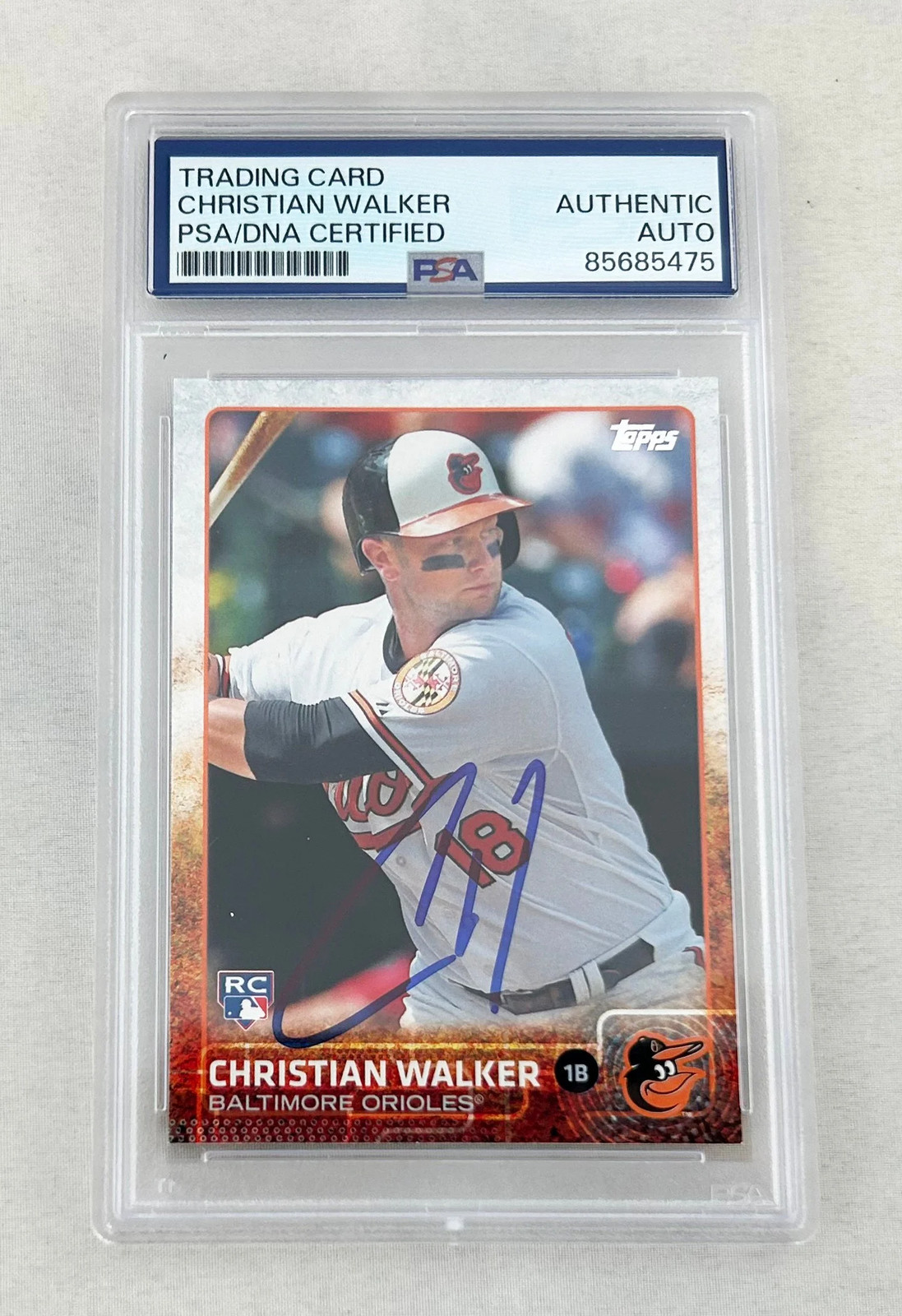 Christian Walker Signed Rookie Card 2015 Topps #549 PSA/DNA COA