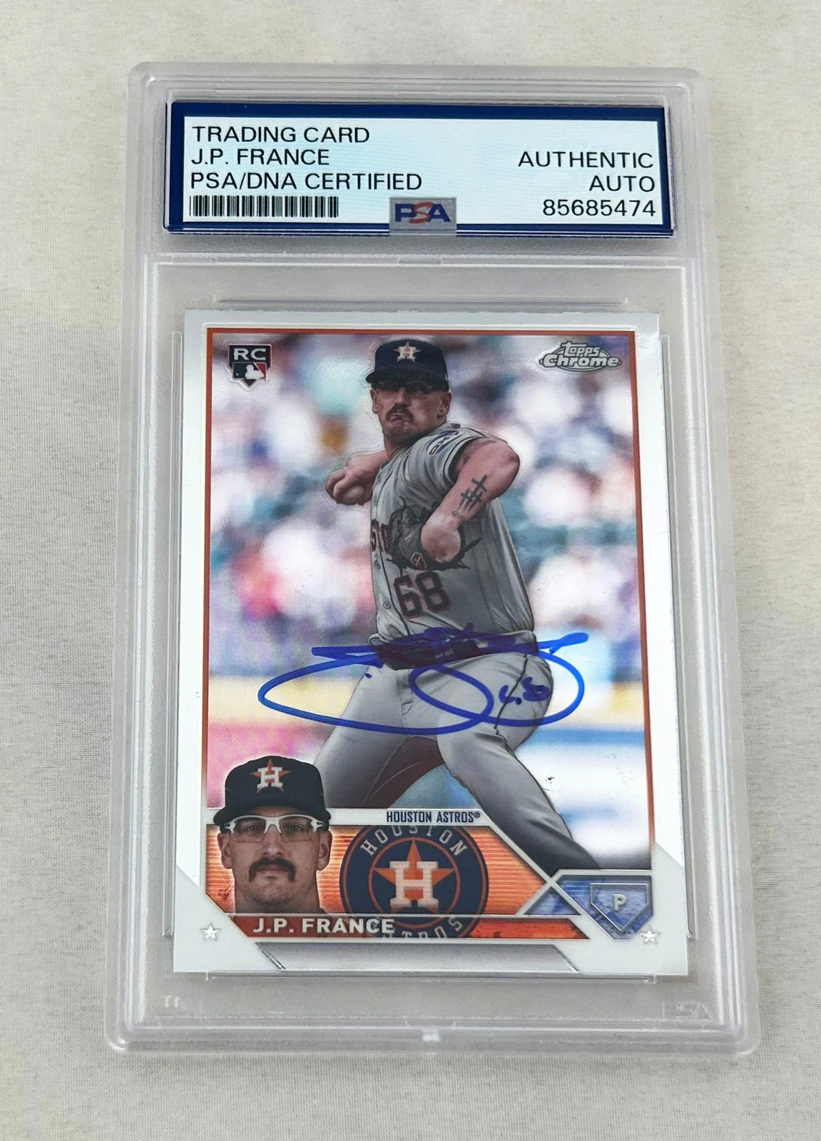 J P France Signed Rookie Card 2023 Topps Chrome #USC93 PSA/DNA COA