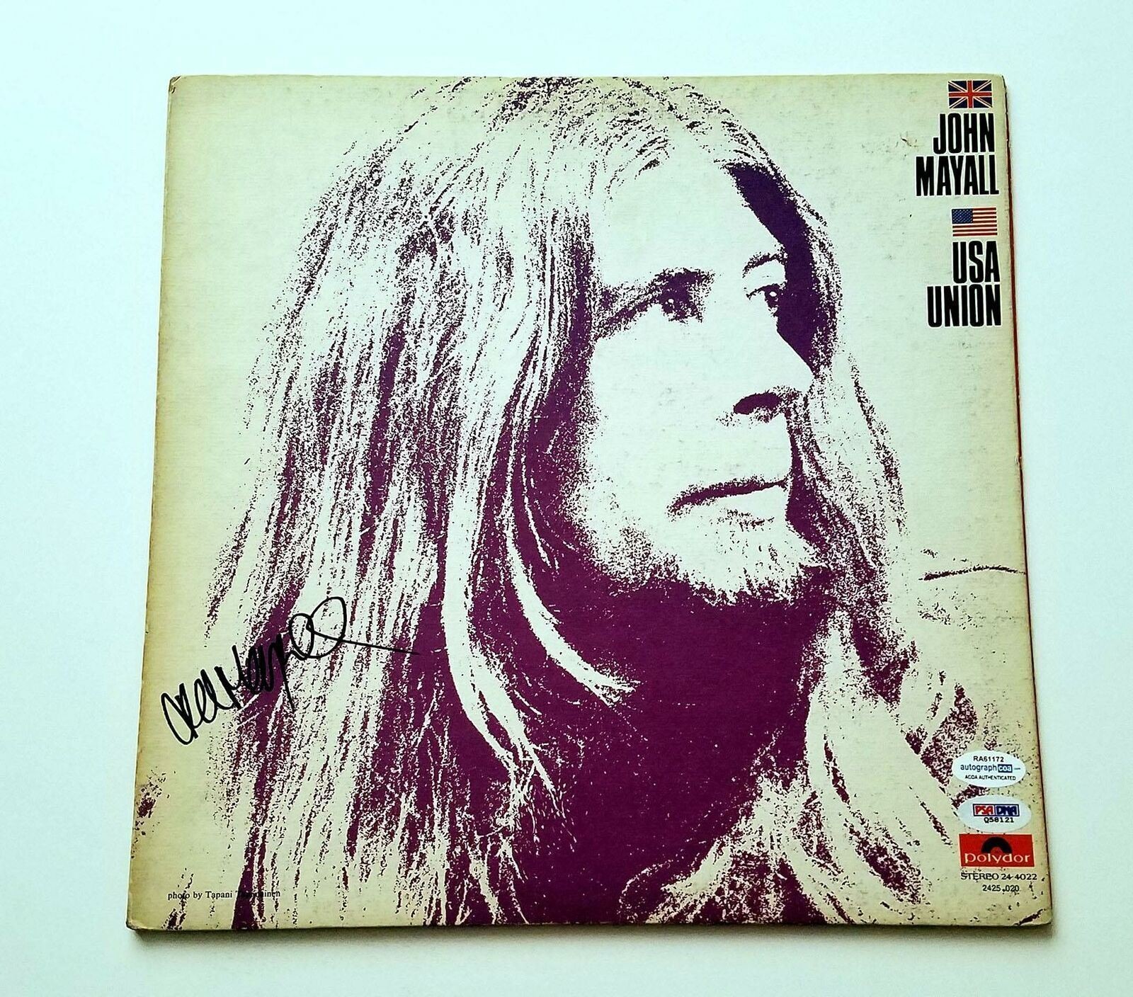 John Mayall Signed Autographed Album Cover LP ACOA PSA