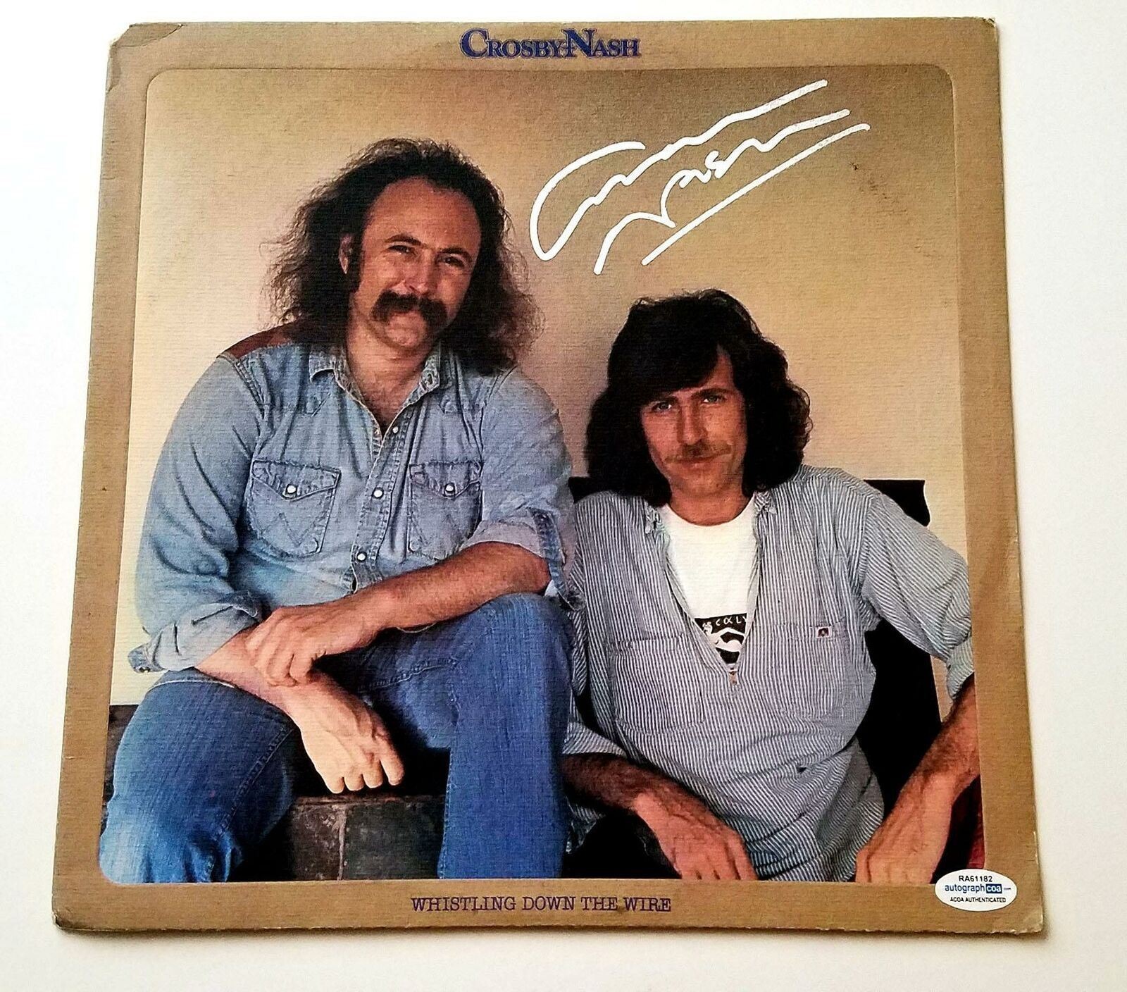 Graham Nash Autographed Whistling Down The Wire Album Cover LP CSN ACOA