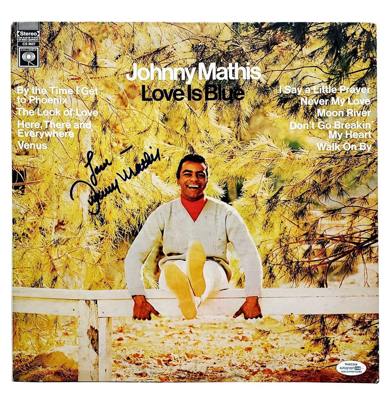 Johnny Mathis Signed Autographed Record Album LP ACOA