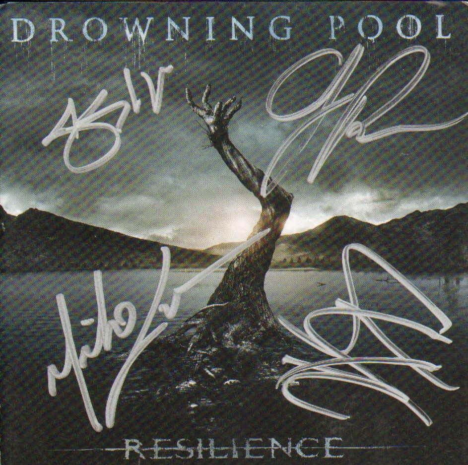 Drowning Pool All Current Members Autographed Resilience CD Cover x4