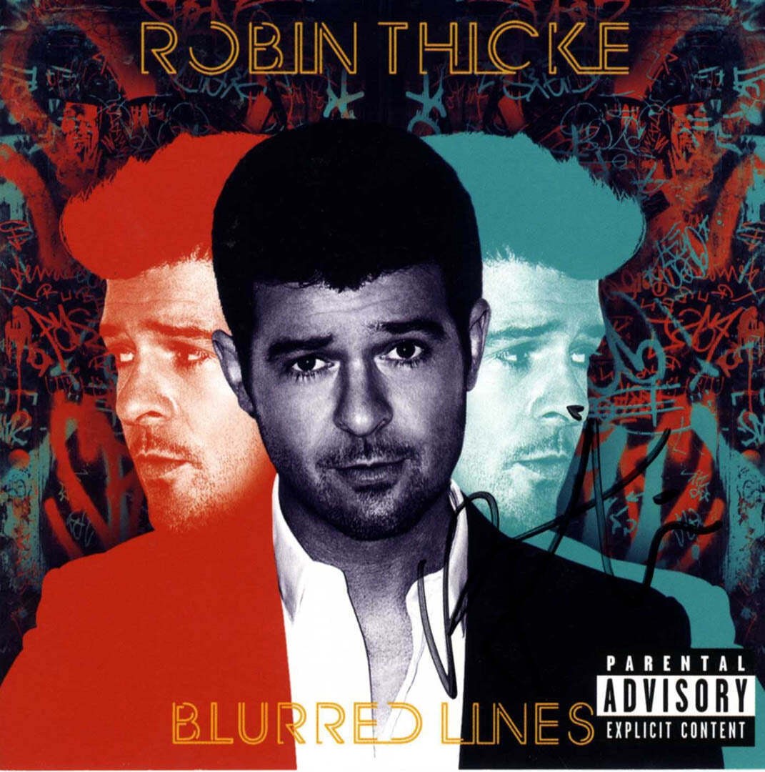 Robin Thicke Signed Blurred Lines Cd Cover