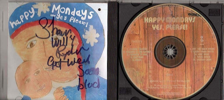 Happy Mondays Signed Autographed YES Please CD Cover & CD