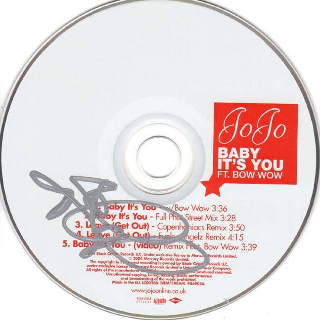 JoJo Signed Autographed Baby Its You CD