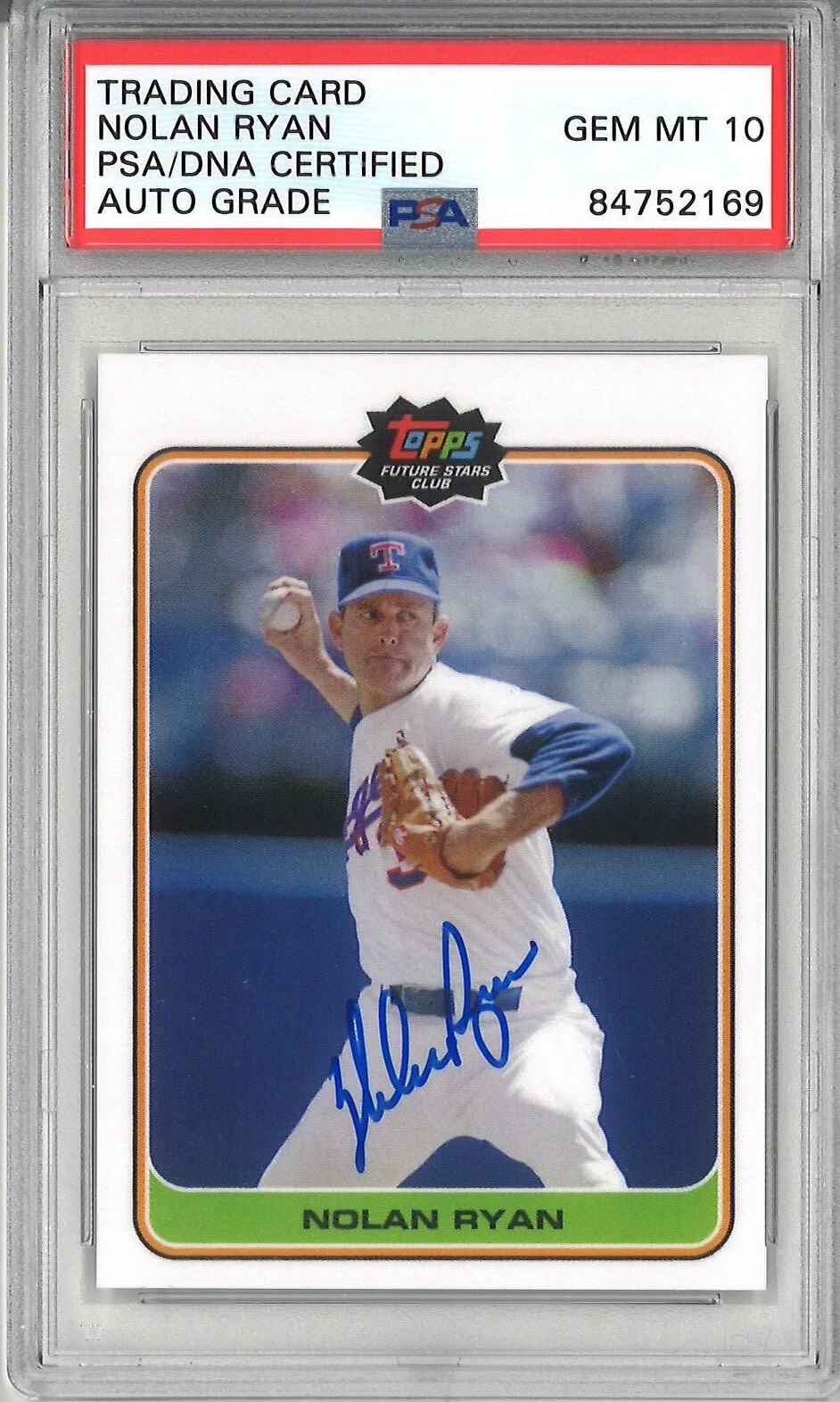 Nolan Ryan Signed 2020 Topps Future Stars Card #1 PSA 84752169 GEM MINT 10 AUTO