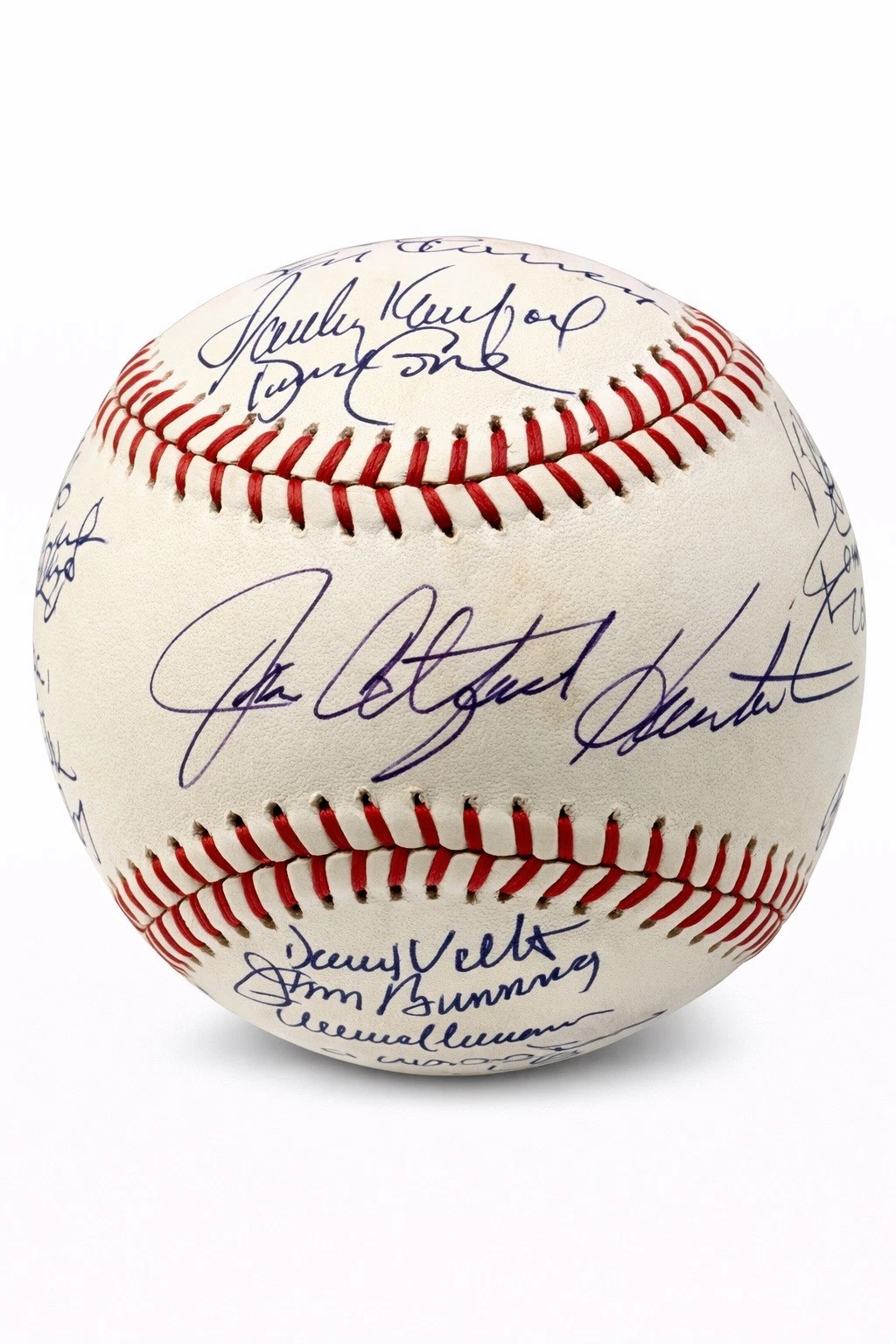 PERFECT GAME MULTI SIGNED BASEBALL BAS A62493 17 AUTOS HUNTER KOUFAX HALLADAY