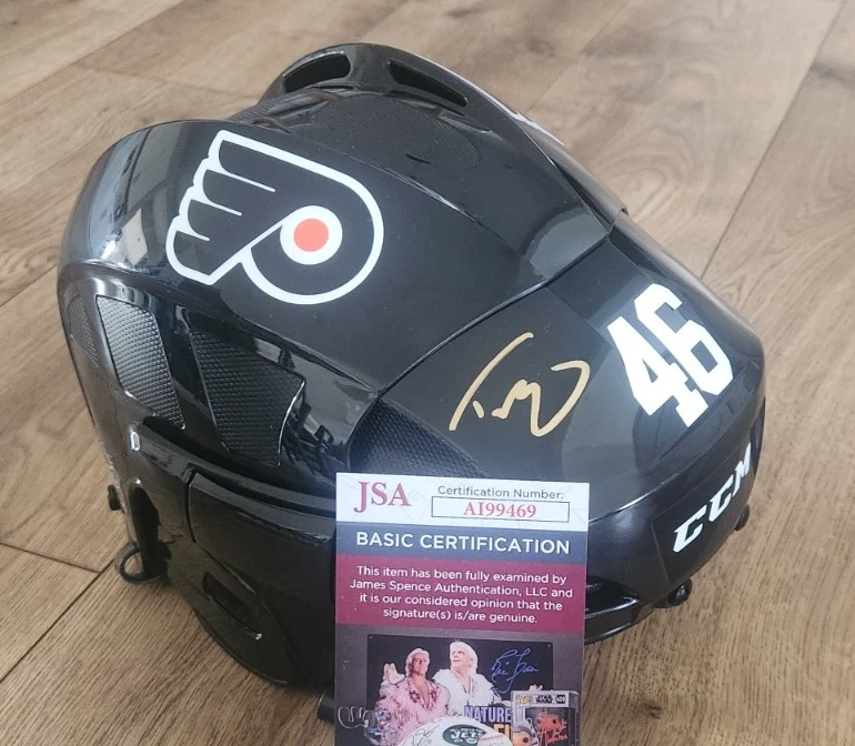 Trevor Zegras Signed Full-Size Hockey Helmet JSA COA AI99469 Philadelphia Flyers