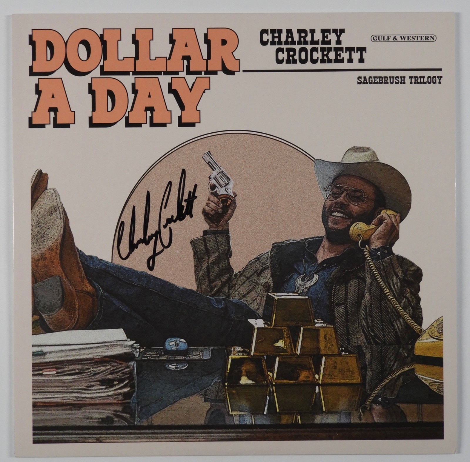 Charley Crockett JSA Signed Autograph Record Album Vinyl Dollar A Day