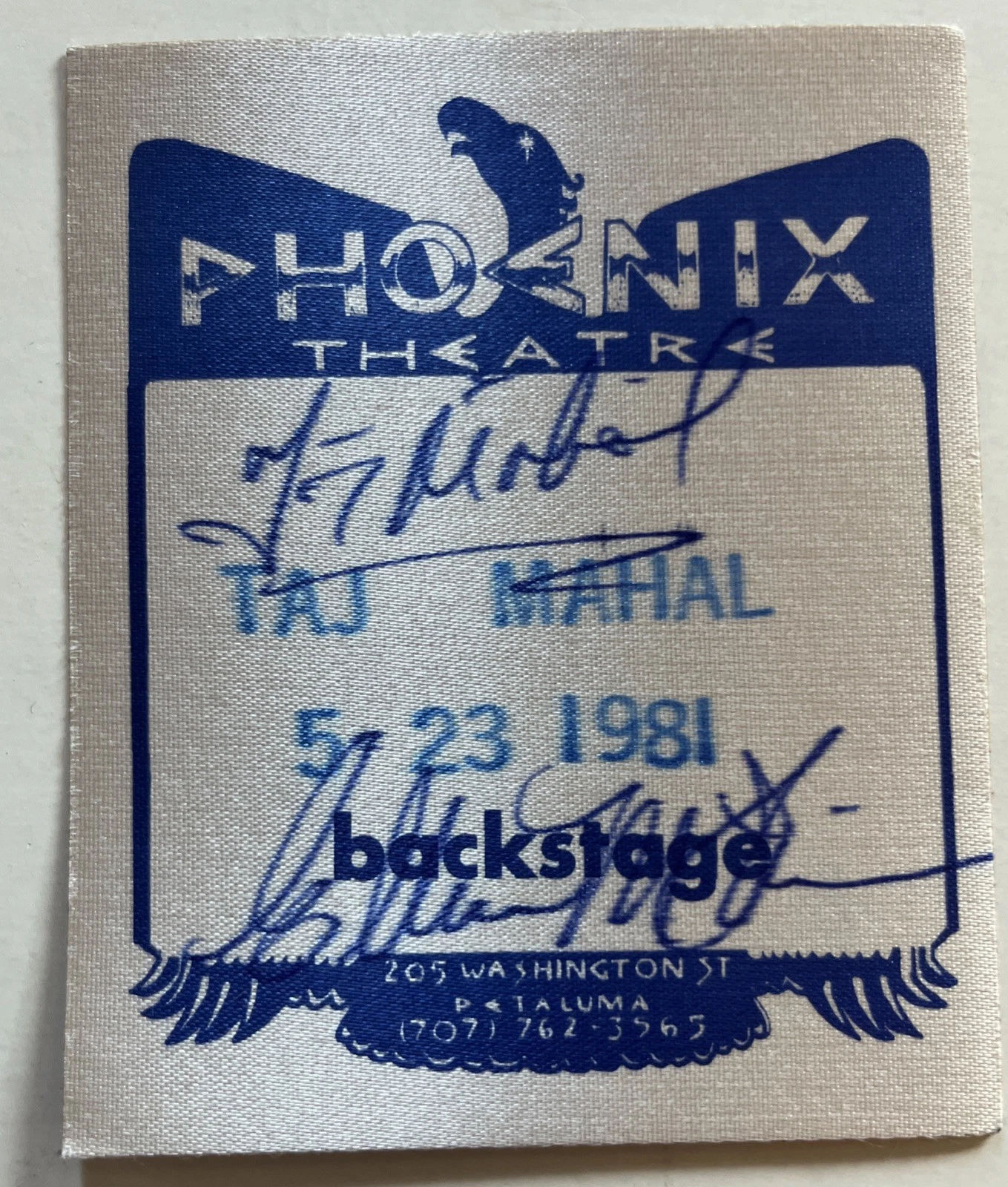 Taj Mahal & Ellen Mcllwaine Signed Autographed 1981 Backstage Pass BAS Certified