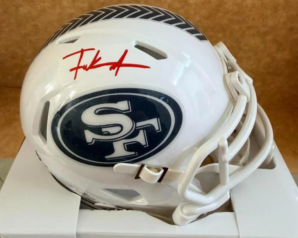 FRANK GORE 49ERS SIGNED SALUTE TO SERVICE MINI HELMET BECKETT