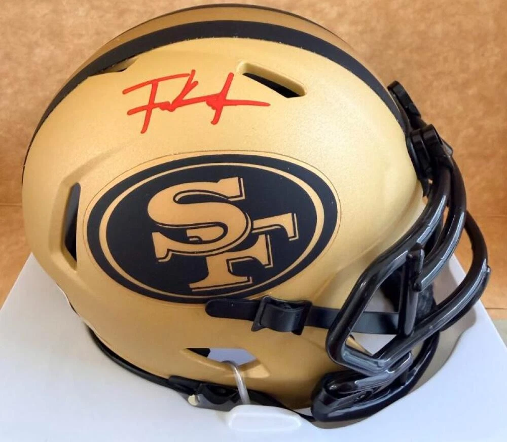 FRANK GORE 49ERS SIGNED AUTOGRAPHED VRAVE MINI HELMET BECKETT