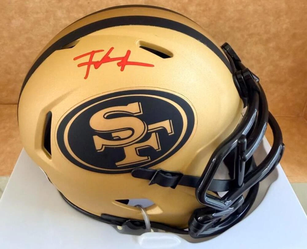 FRANK GORE 49ERS SIGNED AUTOGRAPHED VRAVE MINI HELMET BECKETT