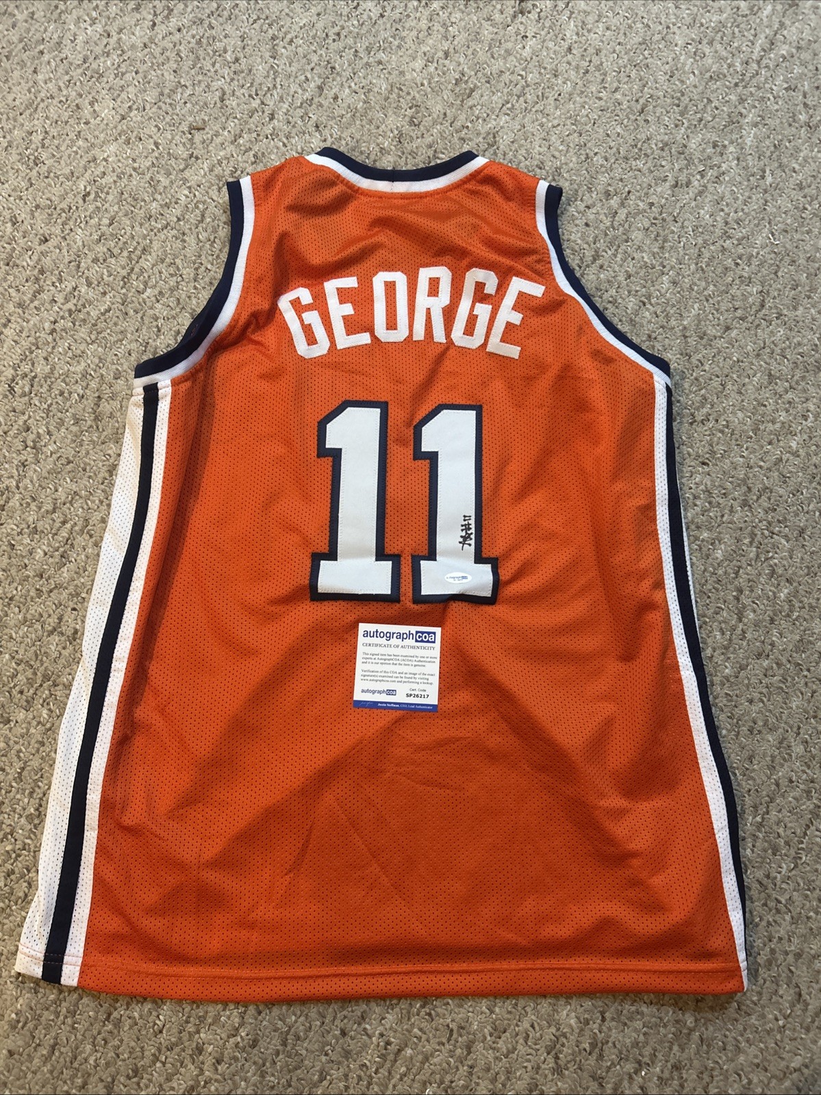 SYRACUSE ORANGE- NAITHAN GEORGE SIGNED AUTOGRAPH JERSEY ACOA BASKETBALL CUSE